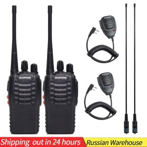 [FREE 2pcs-Headsets] 2PCS Baofeng BF-888S Walkie Talkie + USB Programming Cable bf 888s 5W Two-way radio Portable CB Radio UHF 400-470MHz 16CH Professional Handy Radio