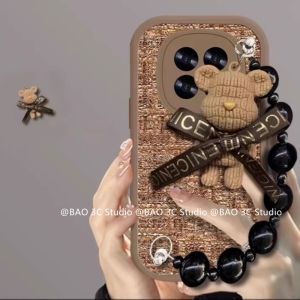 In Stock Casing Realme 13 13+ Realme13 Realme 13 Pro+ Plus 5G New Simple Fashion Little Fragrance Braided Shockproof Phone Case with Trend 3D Bear Doll Bracelet 2024