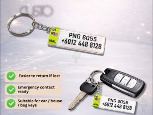 Personalised Keychain Custom Name Phone Number Tag DS Brand M3