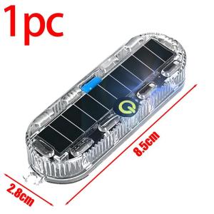 4PCS Solar Car Flashing Signal Lamp 10 LED Beads Emergency Warning Light Car Motorcycle Waterproof Strobe Light with Touch Switch