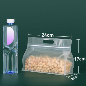 Justliving 10 chiếc túi đựng thực phẩm chống rò rỉ có thể tái sử dụng cho hạt/hạt/rau/trái cây/đồ ăn nhẹ Kệ để đồ nhà bếp chống mùi chống rò rỉ Tủ đông túi lưu trữ đựng cho du lịch