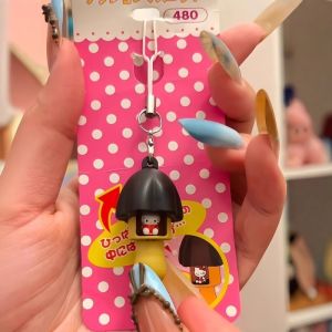 New Creative Charms Chocolate Mushroom KT Cat Keychains Bag Pendant Kawaii Cute Vintage Kitty Keychain Gift