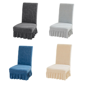 Stretchable Spill Proof Chair Slipcovers with High Elastics Jacquard Fleece Fabric for Home Hotel Dining Room Furniture