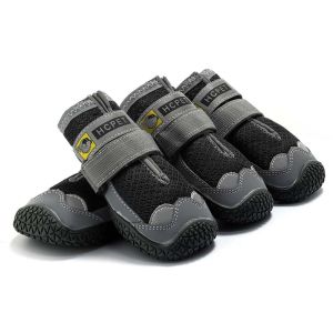 HamshMoc Dog Boots 4Pcs Dog Shoes Breathable Reflective Straps Rugged Anti-Slip Sole Skid-Proof Protect Paw Pet Booties for Medium Large Dogs