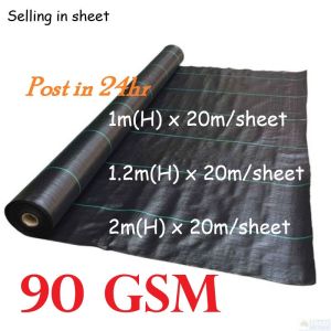70gsm 90gsm 0.5m 1m 1.2m 1.5m 2m Height Weedmat Penutup Tanah Bumi Pencegah Rumpai Weed mat Agriculture Tools Weed Control Film PP Sheet