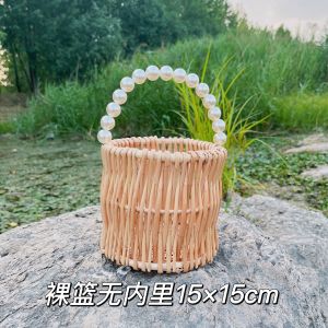 ของฝากติดมือกระเป๋าหวายกระเป๋าสะพายมุกแบบพกพากระเป๋าหญิงตะกร้าฟางสานไม้ไผ่และวิลโลว์กระเป๋าสะพายข้างทอมือ #988