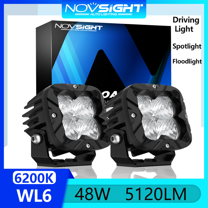 Novsight All Weather 3 Inch Square Light Bar LED Pod lights Off-road ...