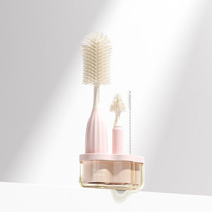 Orzbow Silicone Bottle Brush Portable Bottle Brush Set Baby Washing Bottle Travel Storage Box Portable Bottle Brush Set