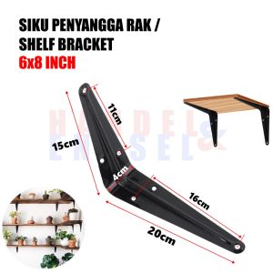 (1PCS). Siku Besi L Penyangga Rak Dinding Breket Shelf Bracket PREMIUM (Harga Per 1 Pcs / 1 Biji)