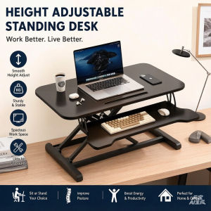Ultra-Slim Desk Converter Standing Desk Riser Height Adjustable Ergonomic X-Frame Design
