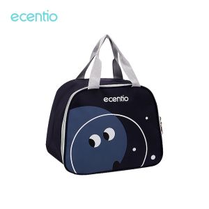 ECENTIO Black Lunch Bag | Cartoon Cooler Bag Insulated | Lunch Box Tas