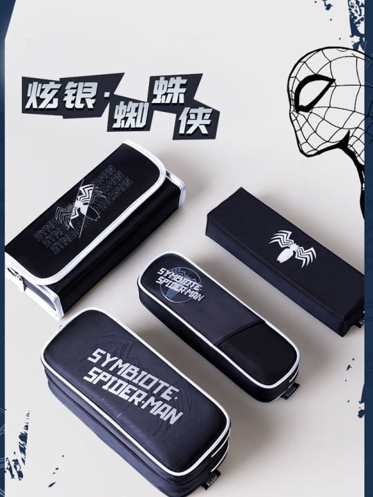 Disney's large-capacity pencil case for boys and primary school students Spider-Man pencil case for boys in 2022, new children's pencil case for school supplies, popular stationery bag for boys.