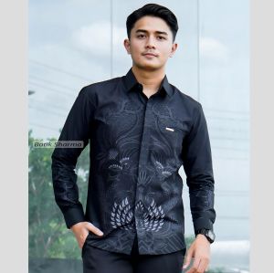 Sharma Kemeja Batik Pria Lengan Panjang Tama Formal Slim Fit Casual Baju Batik Kantor Cowok Terlaris