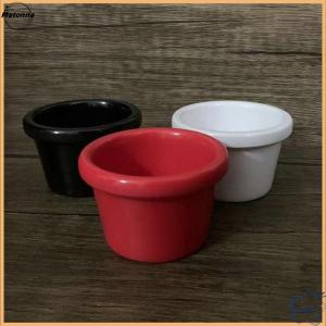 Follow Get More【Metonna】 Sauce Bowl Gravy Boats Round Glossy Melamine 6cm 50ml Black Mini Dipping Cup American Tableware for Cafe