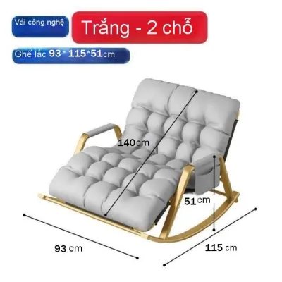 Ghế thư giãn bập bênh đôi vỏ da PU có điều chỉnh 5 cấp độ ghế xem phim ghế đọc sách ghế nghỉ ngơi