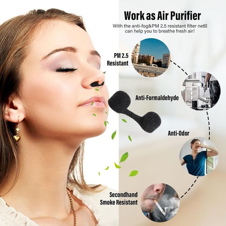 WNVOL Dustproof Nose Filters Invisible Outdoor Sponge Nose Plug