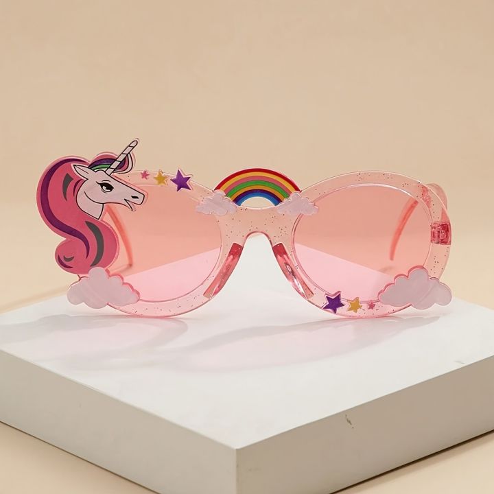 Colorful Unicorn Sunglasses Playful Party Glasses Fun Cartoon