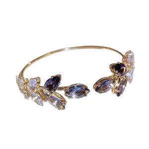 Modern Adjustable Bracelet Minimalist Open Bangle Fashion Wristband With Shimmering Zircon Stone Trendy