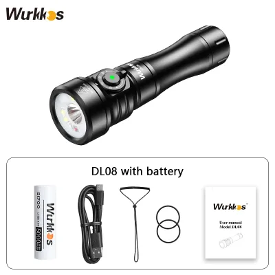 Wurkkos DL08 Diving Light 3600lm 2000LM 274m 21700 High Power Flashlight with Rotary Magnetic Switch 6500K IP68 Underwater Flashlight