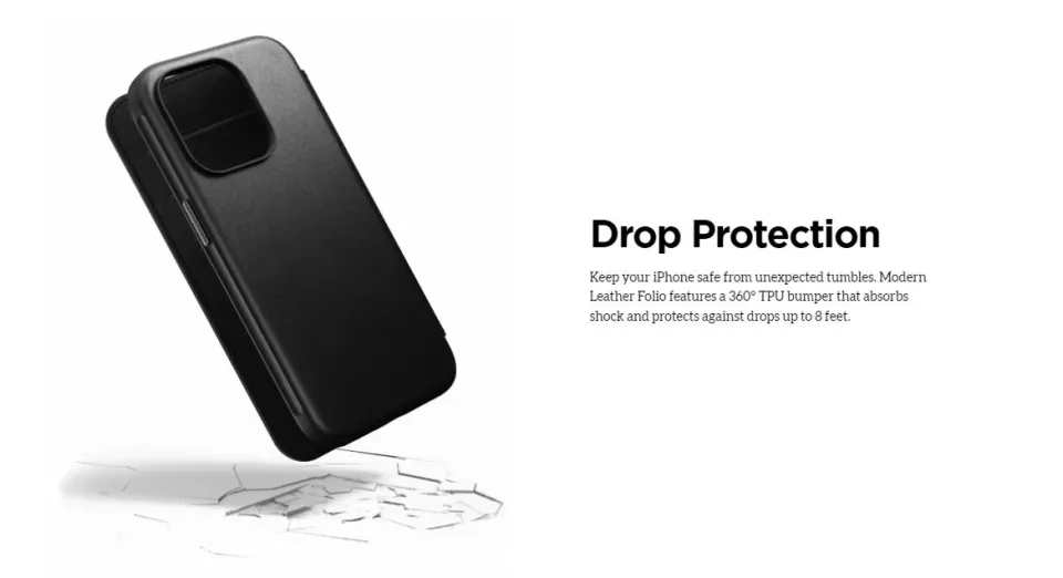 NOMAD Modern Genuine Leather Folio Wallet iPhone Case For iPhone