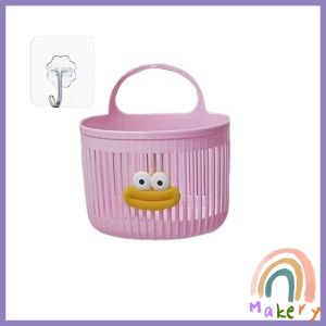 Makery【Ready in Stock】 Plastic Hanging Bathroom Storage Basket Kitchen Bathroom Organizer