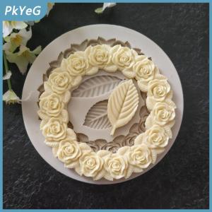 PkYeG 1 cái Khuôn Silicone lá hoa hồng khuôn bánh sô cô la Tự làm khuôn nướng bánh đường