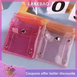【LAKEBAO】 Mini Make-up túi dễ thương sequined trong suốt Son môi túi màu hồng móc chìa khóa Make-up Túi trường hợp