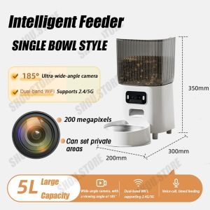 Automatic Cat Feeder 5L  With Camera WiFi Timing Quantitative Pet Feeder Automatic Cat Feeder Smart Dog Food Dispenser/cat food dispenser/cat food bowl