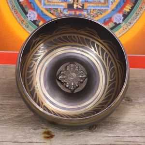 Nepal Handmade Brass Tibet Buddha Chanting Bowl 8cm Chime Therapy Tibetan Buddha Singing Bowl