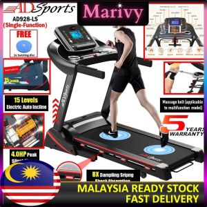 Dual Motor (15 Levels Electric Auto Incline) 4.0HP ADSports AD928L AD928 Motorize Electric Treadmill Wide Running Platform Mesin Lari 跑步机