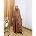 Mecca abaya set hijab gamis syari'i model terbaru 2024 bahan jersey premium jumbo M L XL/gamis polos adem viral gratis pashmina. 