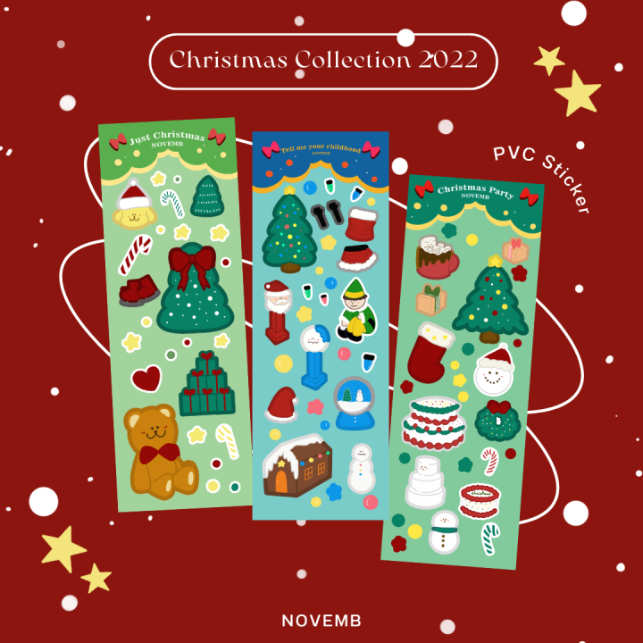 NEW! - Sticker Christmas Collection 2022 - สติ๊กเกอร์ไดคัทPVC 3 ลาย ...