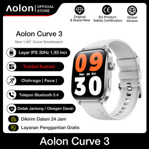 Aolon Curve3 Smartwatch jam tangan pria anti air IP68 Pace 1.93 HD Layar IPS Tombol Kustom Bluetooth Call Daya tahan baterai 240 jam Mengukur detak jantung / oksigen darah / tidur senter Jam tangan pintar olahraga luar ruangan smartwatch terbaru 2025
