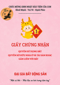 Sổ Hồng Cho Bé Bốc Thôi Nôi Thiên Lộc - Độc Đáo Ép Nhựa Cao Cấp - 1 Tuổi Cúng Căn Mua Kèm Bộ Bốc