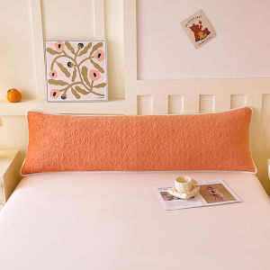 SUNLIGHT HOME Velvet Long Pillowcase With ZipperLeaf Pattern Couple Pillow CaseBreathable Bolster CaseSolid Color Lengthen Pillowcase