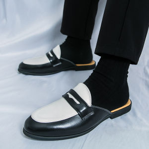 Fashion New Mens Mixed Colors Half Slippers Shoes Male Slip On Casual Mules Moccasins Breathable Penny Loafers Zapatos Hombre