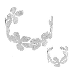 สร้อยข้อมือและแหวนคู่ชุด2ชิ้นแบบปรับได้ของขวัญทำจากโลหะแข็งแรง