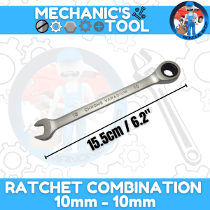 Ratchet Combination Wrench 10Mm-10Mm Chrome Vanadium Stteel High Quality Mechanics Tool