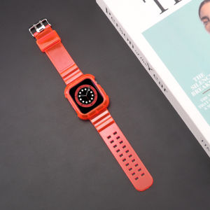 Newest Transparent Sport Belt Compatible with Apple Watch Band Ultra/Ultra 2 49mm 41mm 45mm Rubber Case iWatch Series 9/se 2/7 6 SE 5 4 3 38mm 40mm 42mm 44mm Strap