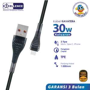 EXCELLENCE Kabel Data Lavatera Fast Charging 30W iPhone/Micro USB/Type-C