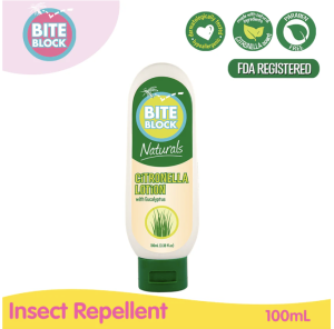 Bite Block Naturals Insect Repellent Citronella Lotion 100mL. DEET-free non-greasy and non-toxic