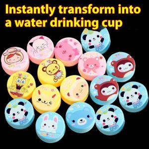 JOYNCLEON ถ้วยเทเลสโคพิกการ์ตูนที่สร้างสรรค์สำหรับเด็กถ้วยแบบมีถ้วยน้ำพับได้สำหรับใช้กลางแจ้ง