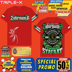 KAOS ZAHIRMANIA LENGAN PENDEK UKURAN ANAK DAN DEWASA"FREE STIKER"