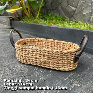 Keranjang Oval Handle Kalep Tempat Saji Wadah Kosmetik Keranjang Hampers Bahan Enceng B.CRAFTJOGJA