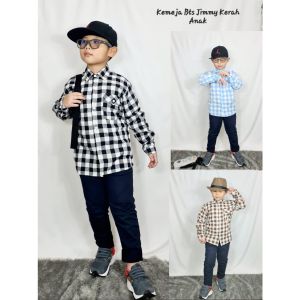 JOSANA/BISA COD/Kemeja Kotak BTS Army/Atasan Pria Dewasa Lengan Panjang Korea Style/M L XL