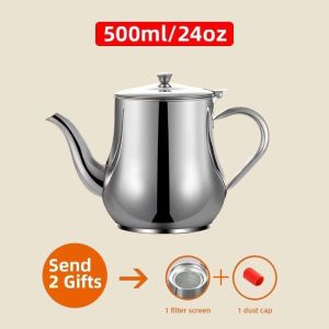 Stainless Steel Oil Container with Strainer Kitchen Oil Strainer Pot Grease Storage Can  48oz Household Oil Pot Oil Storage Can for Home Kitchen