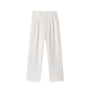 Mannered Wide Leg Pants for Men Korean Style Straight Cut Loose Trousers