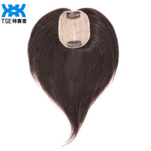 TSE Real Hair Wig Piece Block White Hair on the head top Increase Hair Volumes (7*10cm Area) 20Cm/25cm/30cm Length Natural Realistic And Breathable RW49
