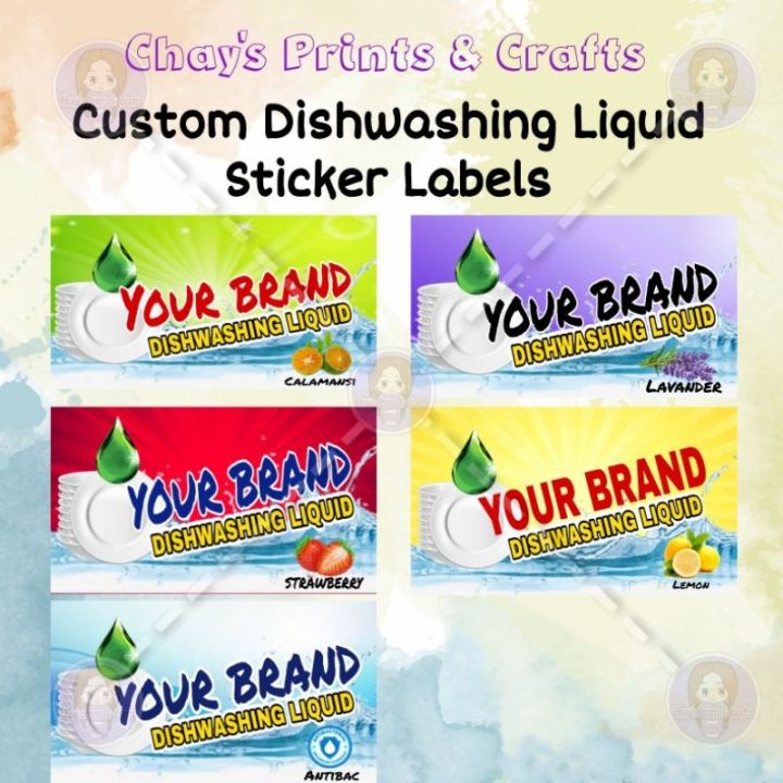 Customized Sticker Labels for Dishwashing Liquid Bottles(30pcs/100pcs ...