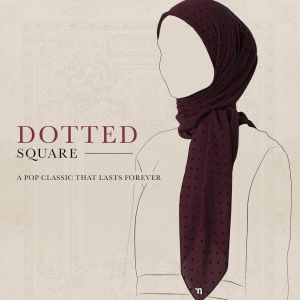 DOTTED SQUARE SCARF BAWAL WOOL CHIFFON BY NAELOFAR (100% ORIGINAL)